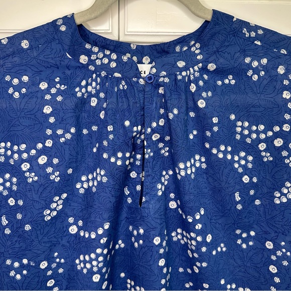 Apiece Apart Topa Pop Over Top in Splattered Lapis Blue Size Medium - Picture 6 of 14
